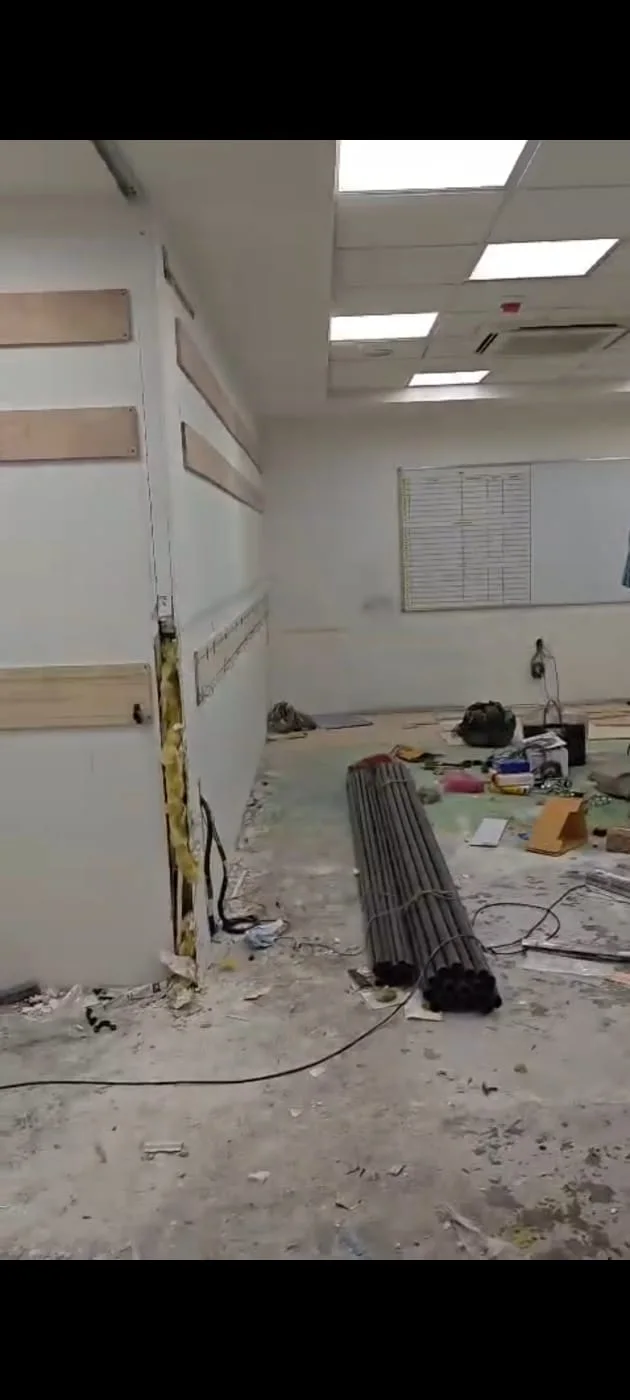 An interior renovation site before furniture and finish installation