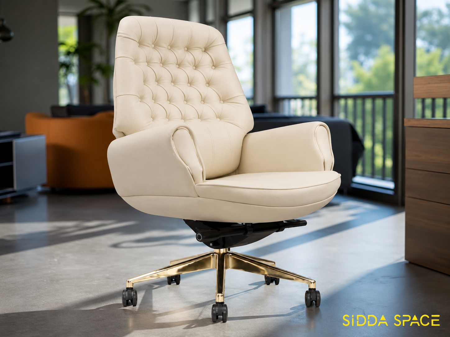 Cream office chair by Siddaspace
