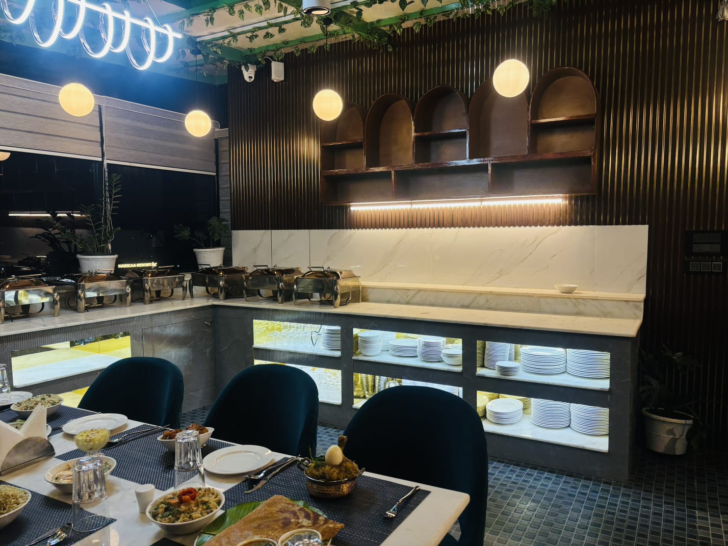 Finished restaurant buffet counter after transformation